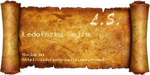 Ledofszky Sejla névjegykártya